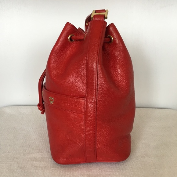 MCM Red Bucket Crossbody Bag with Wallet - Picture 8 of 15